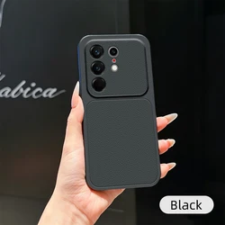 Luxury Leather Lens Protection Case with Matte Finish for Tecno Camon 50 Ultra (XYP - Black)