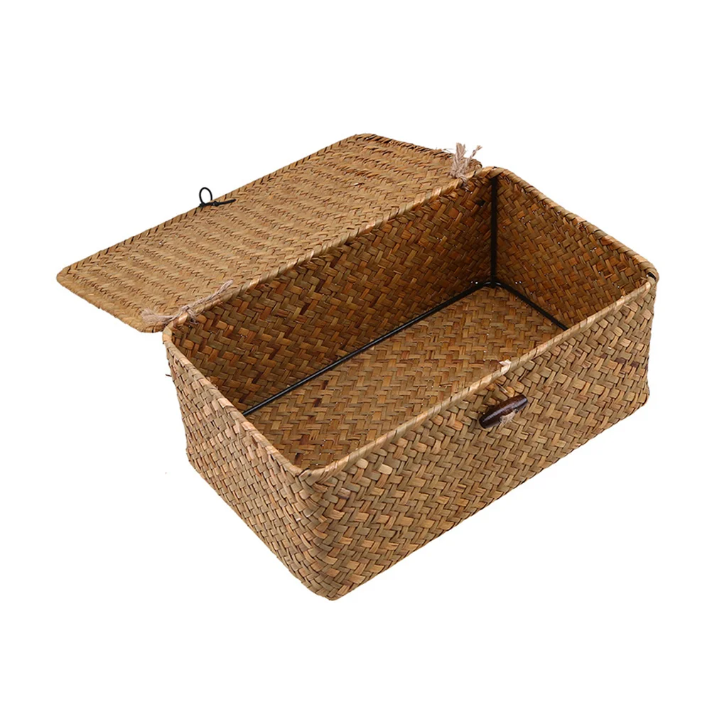 

3 Pcs Woven Storage Basket Baby Toys Laundry Seaweed Desktop Clothes Organiser for Wardrobe