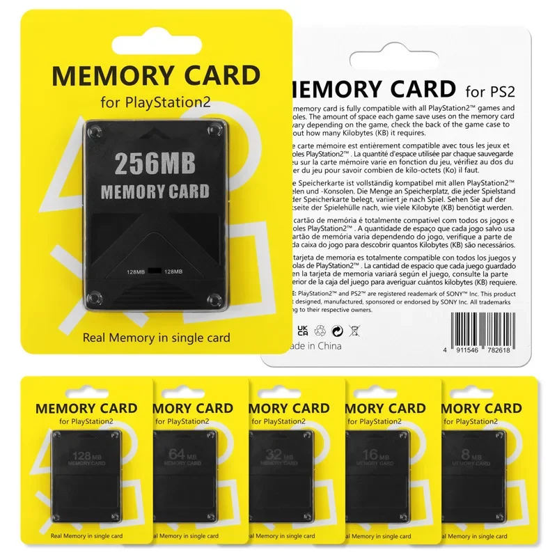 For PS2 Memory Card 8MB 16MB 32MB 64MB 128MB 256MB PS2 Memory Card For Sony PlayStation2 Store the Game Progress