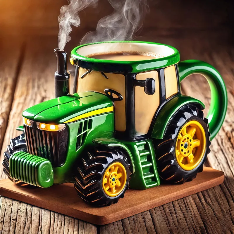 Vintage Green Tractor Coffee Mug – Retro Farm Equipment Agriculture Mug 4