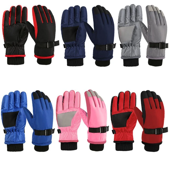 Guantes de nieve para niños, impermeables, guantes de esquí, cálidos,  gruesos, transpirables, resistentes al viento, para niños y niñas