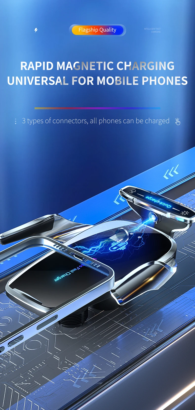 Car charger for iPhone and Samsung-Wireless car charger-Drive Smarter with the 15W Wireless Car Phone Holder & Fast Charging Magnetic Stand