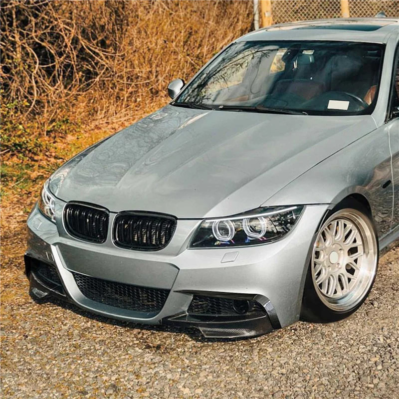 독특한 자동차 밝은 검정색 앞 범퍼 스플리터 스포일러 트림 안개등 카나드 부품 BMW 3 시리즈 E90 E91 LCI M 스포츠 2009-2012