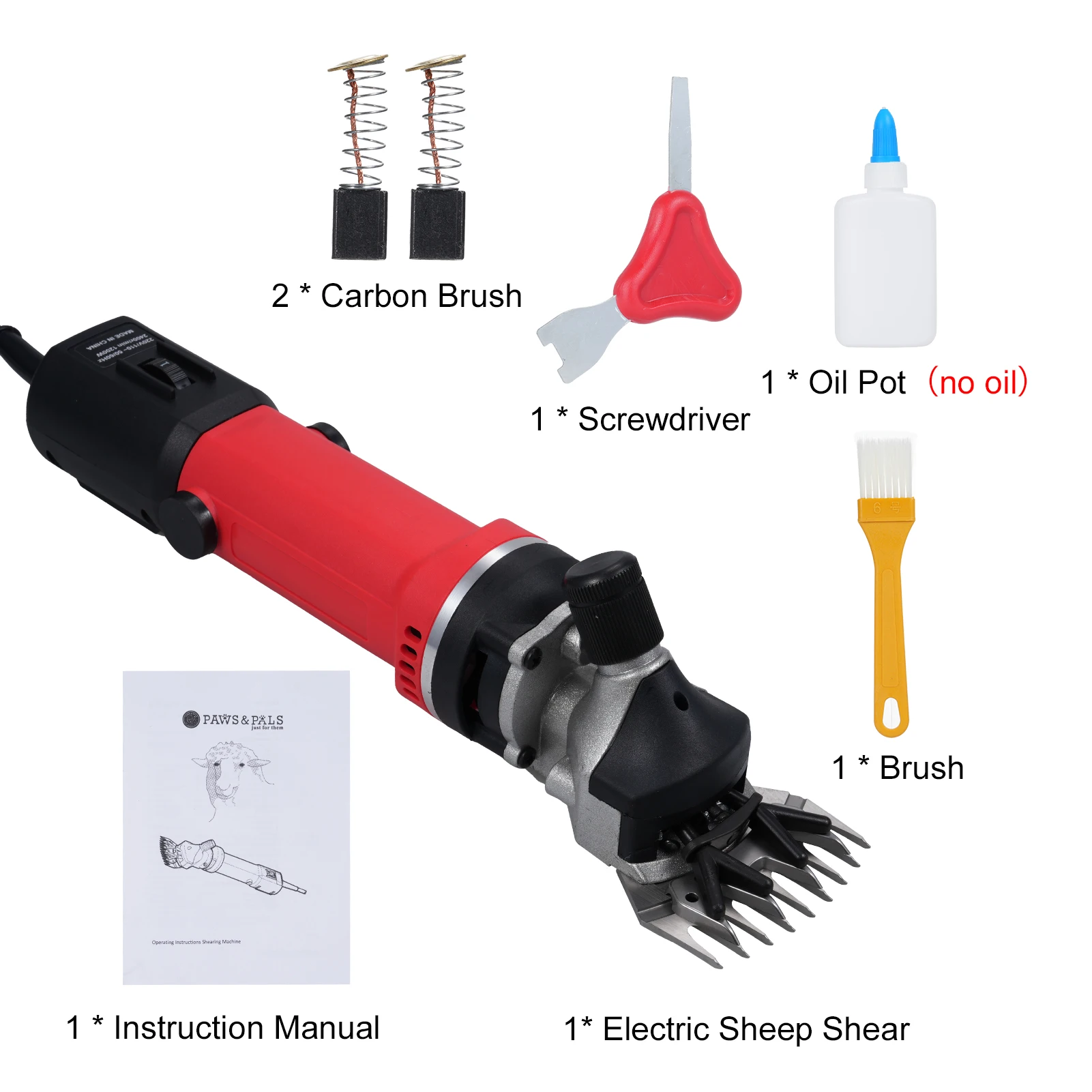 1450W 전기 양털깎이, 고성능 양털깎이 기계, 6단 속도, 2800rpm, 13날 칼날, 양, 염소, 낙타에 적합