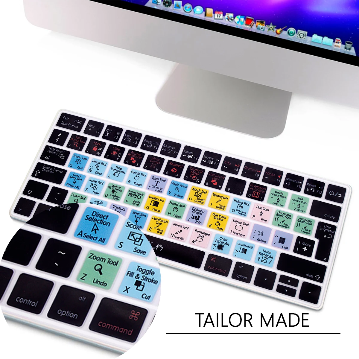 Scelta Rapida Tastiera In Silicone Hotkey Cover Skin Per Apple Imac Wireless Magic Keyboard 2Nd Gen Mla22Ll/A Modello A1644 Layout Ue