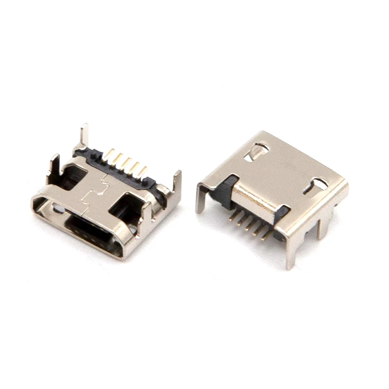 

10pcs Micro USB connector 5pin seat Jack Micro usb Four legs 5P Inserting plate seat Mini usb connector