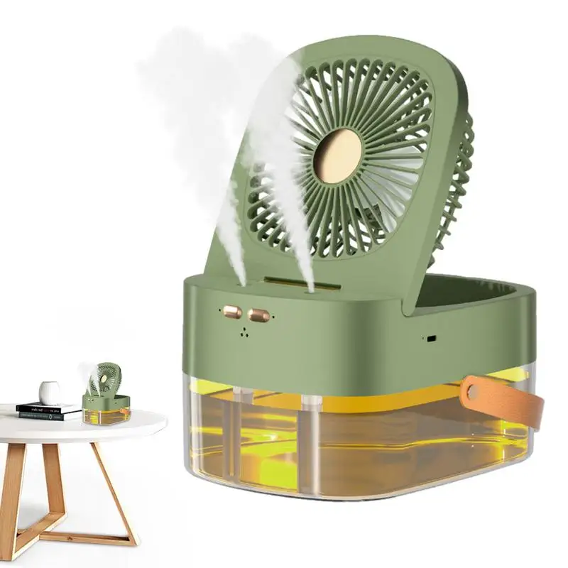 

Misting Fan Table Misting And Spraying Fan Portable Outdoors Mister Desk Electric Spray Water Fan With Atmosphere Light For Work