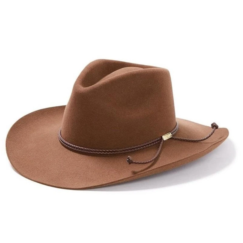 

Breathable Cowboy Hats for Adult Sunproof Windproof Western Hat Plain Color Dropship