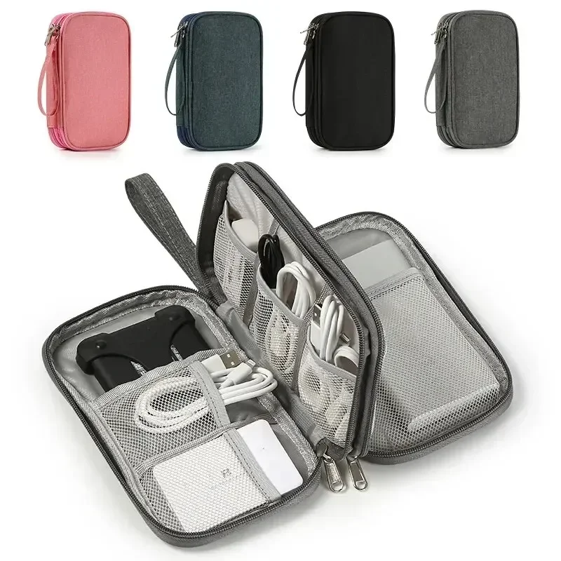 

1pc Travel Portable Digital Product Storage Bag USB Data Cable Organizer Headset Cable Bag Charging Treasure Box Bag