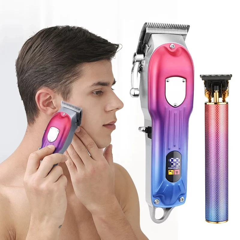 

Barber Clipper and Beard Trimmer Set T-Blade Wireless Rainbow Color