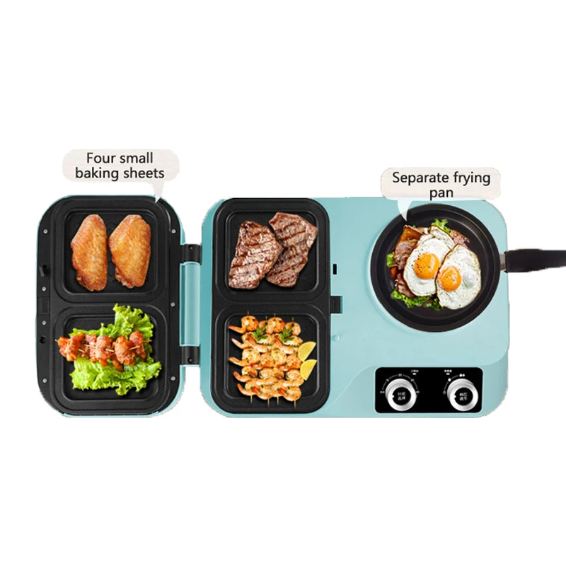 3-in-1 Multifunctional Breakfast Sandwich Maker Electric Toaster Oven for Coffee Sandwiches Cake US for Household Outdoor Use
