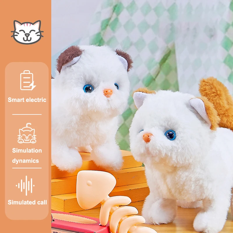 2024 New 13PCS Cute Electronic Pet Cat Toy Children's Simulation Electric Plush Kitten Portable Children's Toy Gift 3