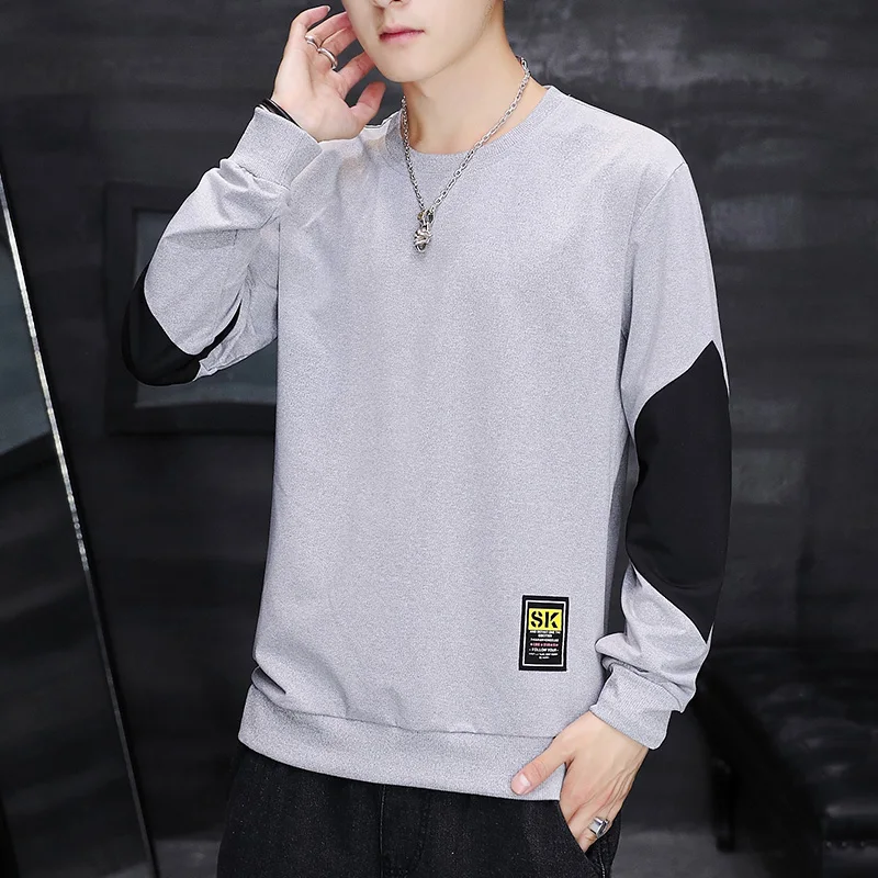 Casual Loose Long Sleeve Pullovers Men's Clothing Stylish Spliced Youthful Vitality 2024 Spring Autumn O-Neck Korean Sweatshirts