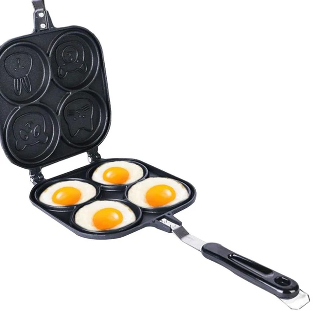 Animal Pancake Pan Double-sided 4 Cup Pan With Lid Griddle Pan