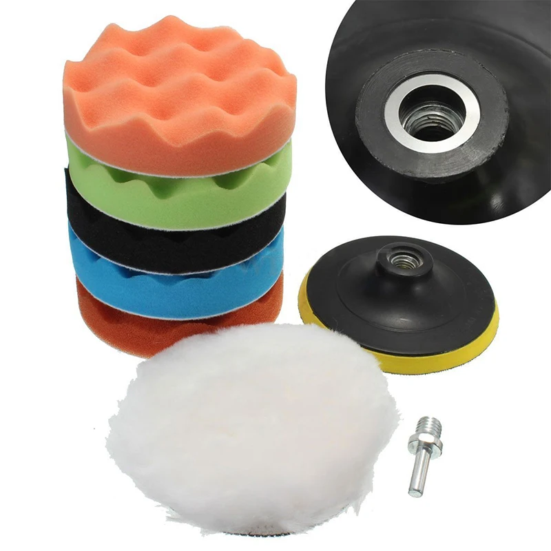 8PCS/Set 3inch Buffing Pad Set Auto Car Polishing Pad Kit For Car Waxing Polisher + Drill Adaptor Power Tools Accessories anycubic kobra 3d printer auto leveling stepper drivers 4 3inch display printing size 250x220x220mm