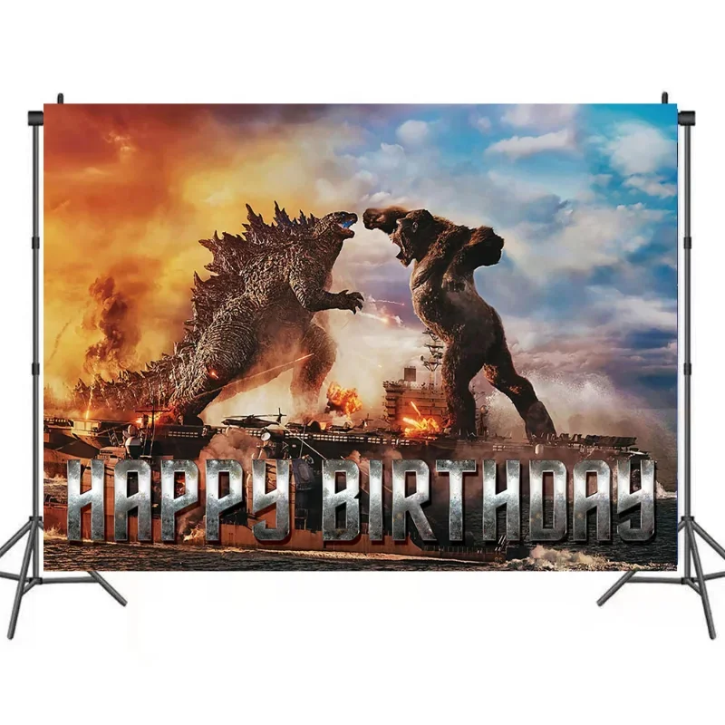 

Новинка 150x100 см фон для фотографий Godzilla украшение для вечеринки в честь Дня рождения мальчика виниловая ткань фон для детского душа сюрприз подарки