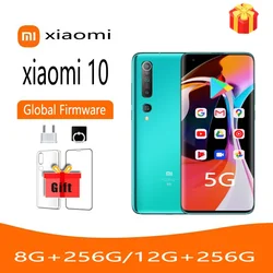 Smartphone 5G Xiaomi 10 Global firmware Cellphone, Snapdragon 865, 4780mAh Battery, 108MP Camera, Android Wireless
