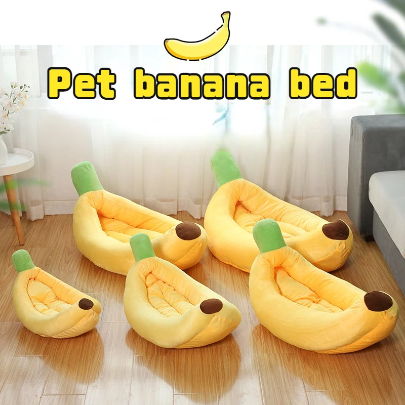 

Pet banana bed winter warm dog cat litter removable nest puppy kitten washable kennel pet litter for small dog pet supplies