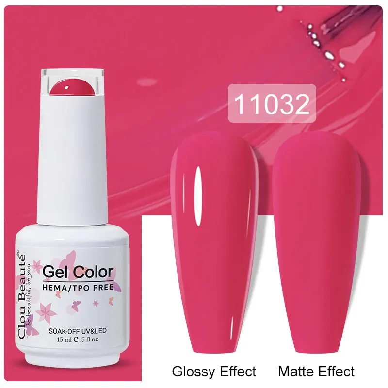 Clou Beaute 15ml Black Red Semi-Permanent Gel Nail Polish