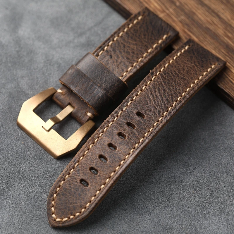 HandmadeBronzeWatchStrap202122232426MMThickenedItalianFirst