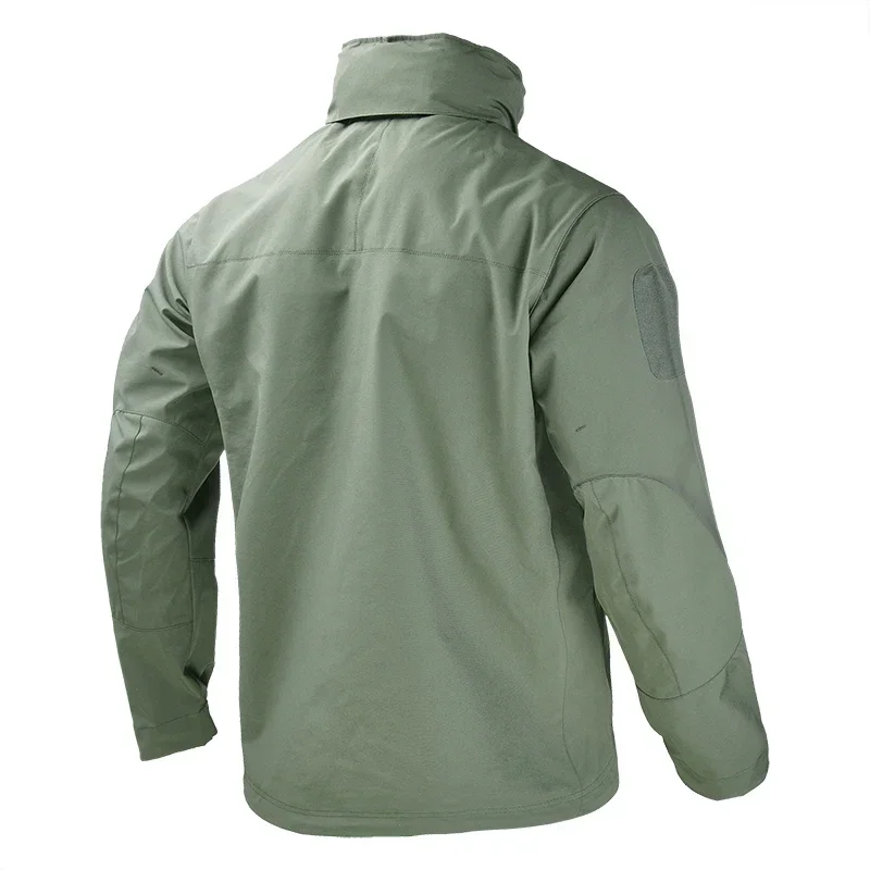 Men SoftShell Jacket Casual Airsoft Tactical Jackets Waterproof Windproof Hooded Coat Outdoor Hiking Softair Men Clothing 4