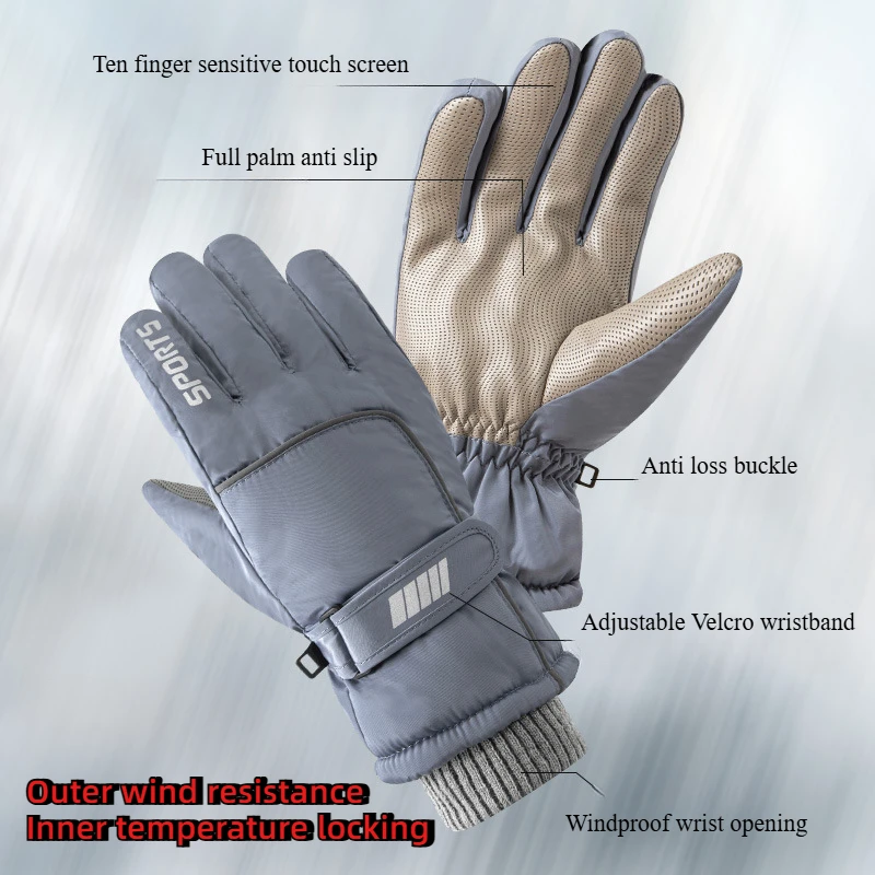 Guanti caldi antivento e impermeabili, guanti touch screen, adatti per corsa, ciclismo, guida, pesca, grigio, L | Leroy Merlin
