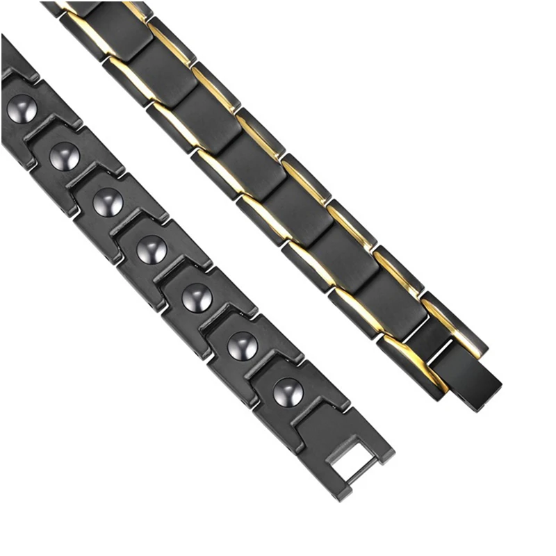 Magnetic Bracelet Men Simple Black Stainless Steel For Arthritis Health Care Jewelry Gifts