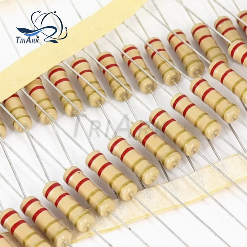 50PCS 1/2W 5% 0.1R~10M Carbon Film Resistors 100R 220R 1K 1.5K 2.2K 3K 4.7K 10K 22K 47K 100K 1M 100 220 2K 4K7 Ohm Resistance 3