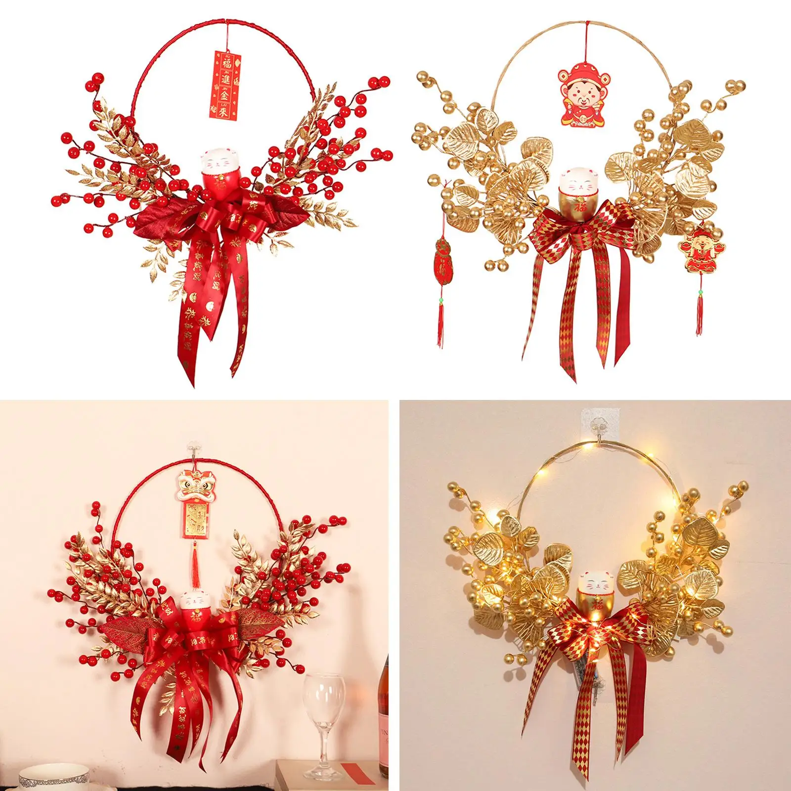 Traditional Chinese New Year Decoration Round Wreath for Decor