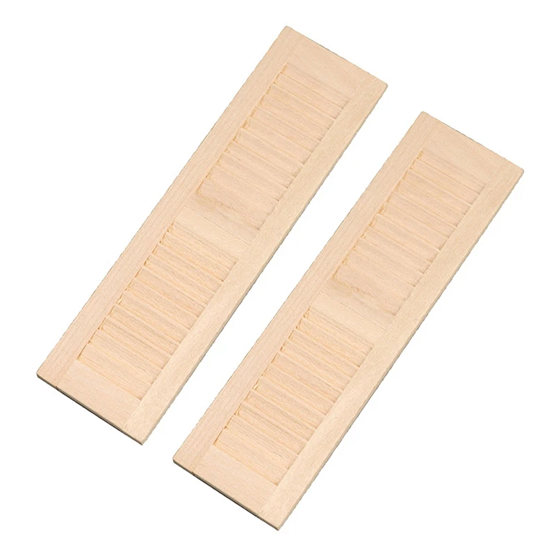 

2Pcs 1:12 Dollhouse Wooden Plain Blank Shutter Shutter Mini Doll House Furniture Door And Window Dollhouse DIY Decor Accessories