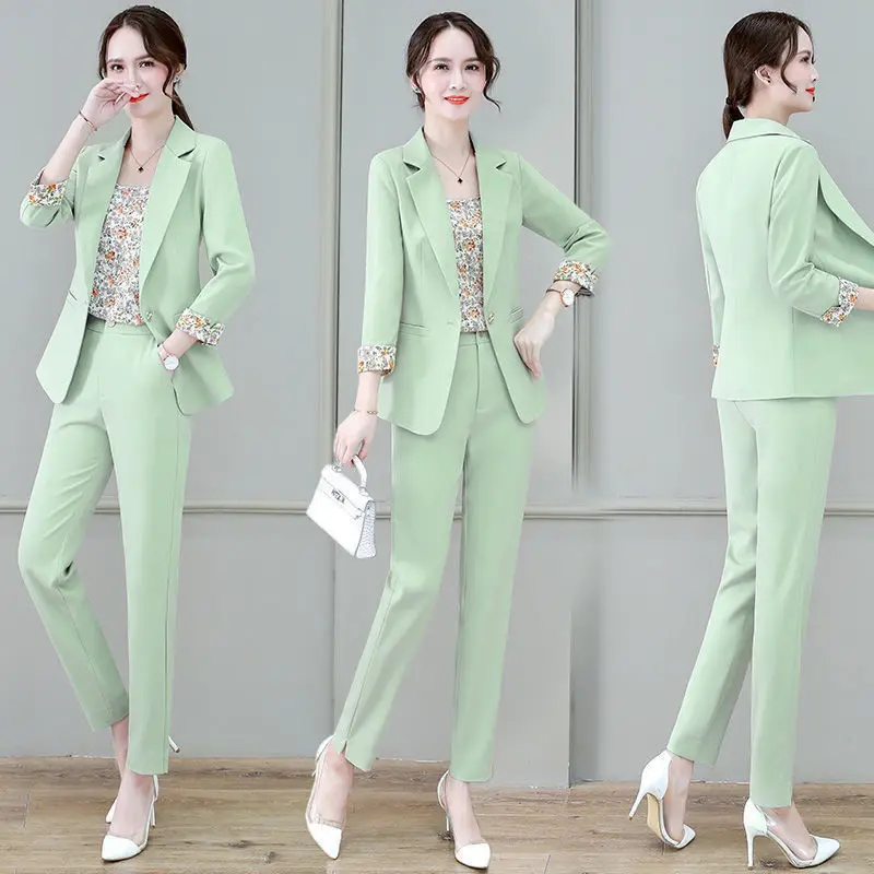 2022 Spring, Summer and Autumn New Style Suit Three Piece Suit Korean Casual Elegant Age Reducing Professional Women\'s Suit