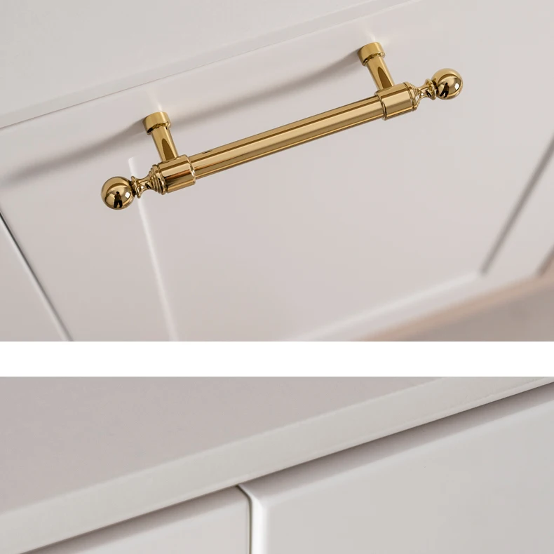 modern long brass furniture handle gold finish