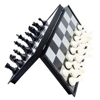 Scacchiera Portatile 19,5*19,5cm in Plastica, Gioco Educativo di Scacchi, Regalo per Adulti, Bambini e Principianti