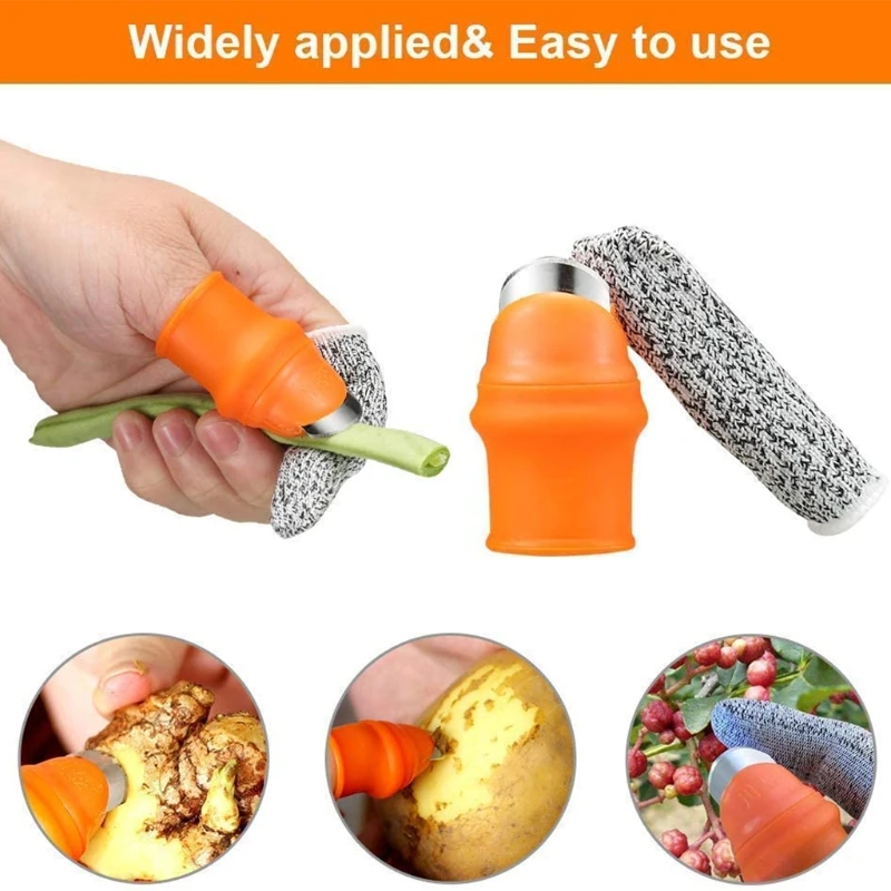 Garden Silicone Thumb Knife Slicer Garden Knife Tool Trimmer Scraper for Picking Potted Fruit and Vegetable Finger