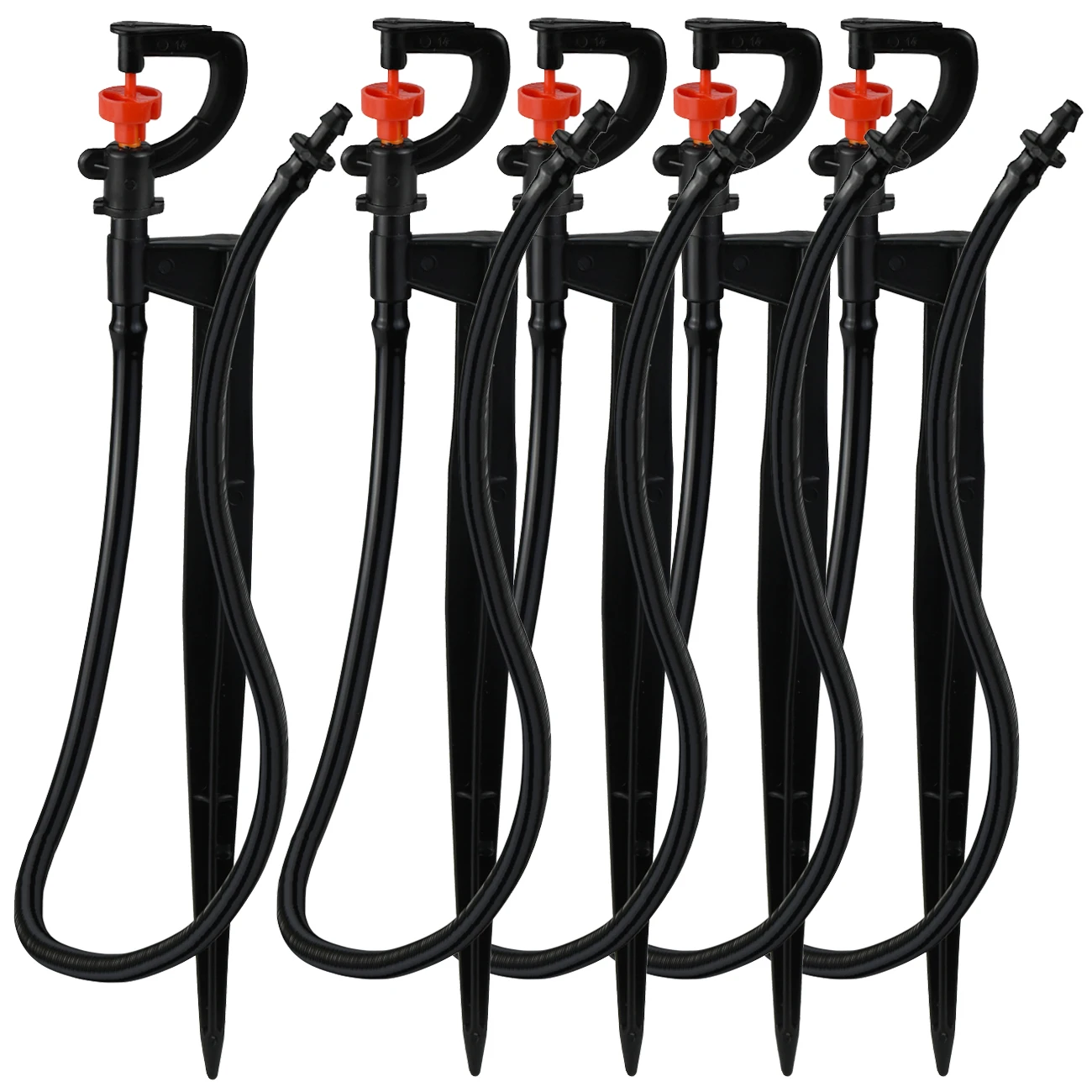 Sprycle 5pcs 1/4" 360° Rotating Micro Watering Irrigation Sprinkler Sprayer 20cm Stake Barb Connector Lawn Farm Greenhouse Plant Sprycle 5pcs 1/4" 360° Rotating Micro Watering Irrigation Sprinkler Sprayer 20cm Stake Barb Connector Lawn Farm Greenhouse Plant