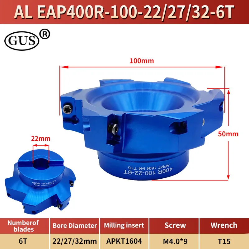 EAP 400R BAP400R 40 50 63 80 100 125 160 90 ° 알루미늄 합금 밀링 커터 헤드 삽입형 APKT1604 CNC FMB 공구 홀더 선반용