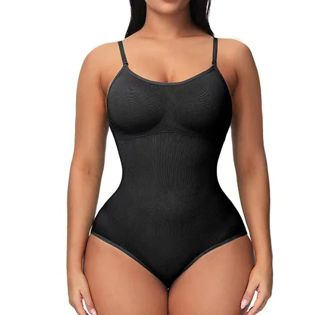 V Neck Spaghetti Strap Bodysuits Compression Body Suits Open Crotch Shapewear Slimming Body Shaper Smooth Out Bodysuit Shaper 5