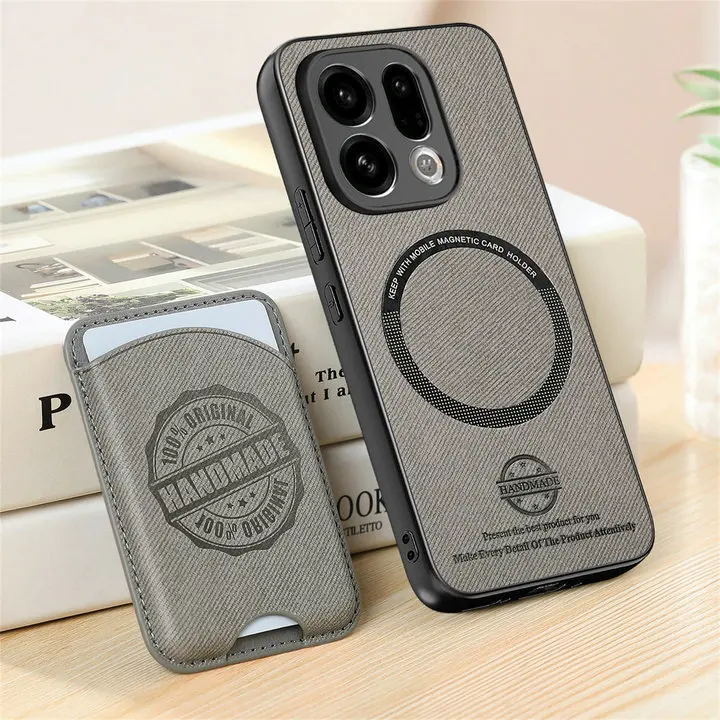 Detachable Leather Card Case with Magnetic Back Cover