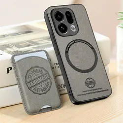 Detachable Leather Card Case with Magnetic Back Cover for Reno 14 FS 5G (GRAY)
