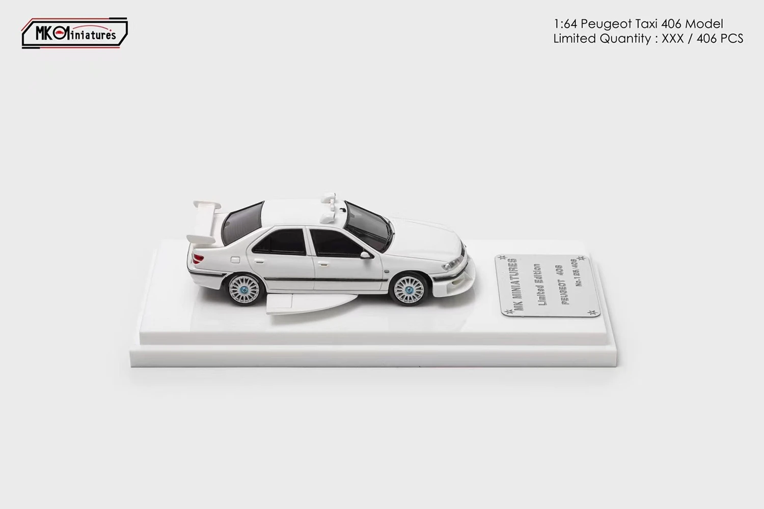 1:64 Miniatures taxi Courier French Peugeot 406 407 movie model