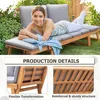 Outdoor Couch Acacia Wood Patio Couch with Adjustable Armrests,Outdoor Convertible Sofa with Removable Cushions&Pillows 5