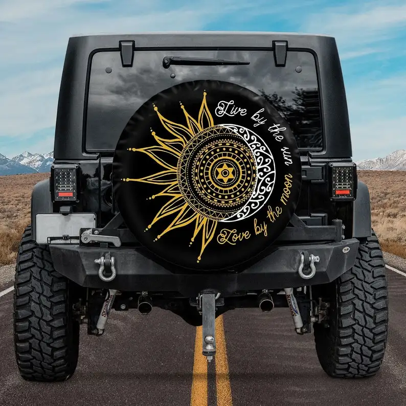 

Live By The Sun, Love By The Moon American Day, Spare Tire Cover Camper, Personalized Spare Tire Cover, Gift For Car Lover