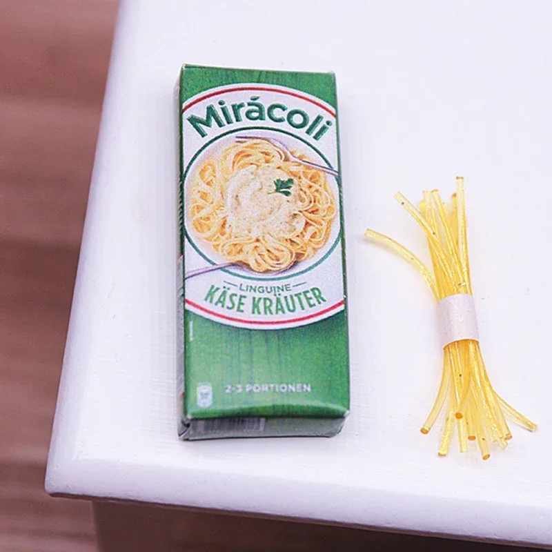 1Set Dollhouse Miniature Pasta Mini Pretend Food Noodles Paper Model of Spaghetti Set Doll House Kitchen Food Play House Toys 4