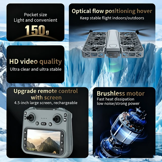 1084-a23cc6.jpg Mini S161 MAX Drone 4K Profesional con Pantalla y Doble Cámara