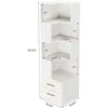 5-Tier Corner Bookshelf with 2 Drawers, 66.9-Inch Tall Corner Bookcase Shelf, Modern Simple Corner Storage Cabinet 2