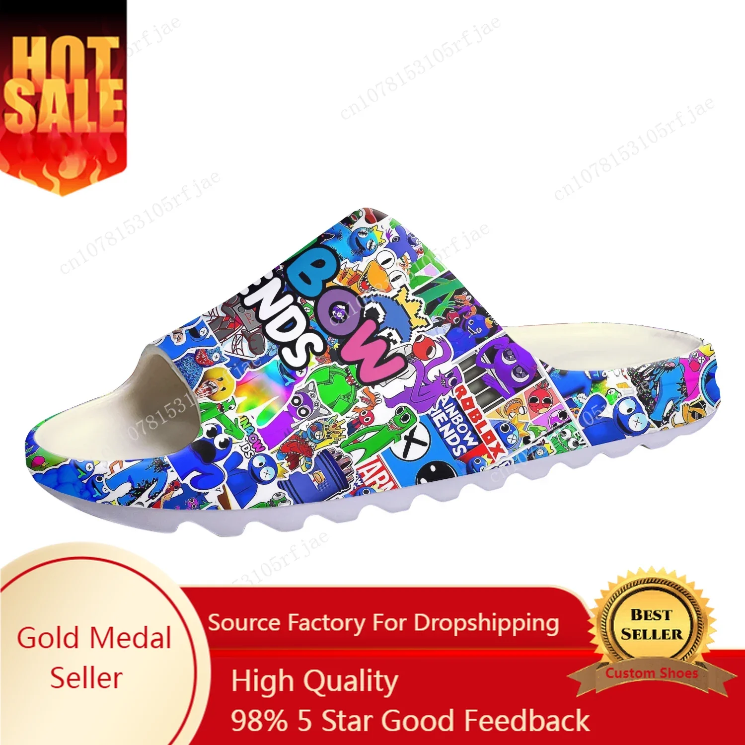 

Friend Anime Cartoon Game Soft Sole Sllipers Mens Womens Teenager Rainbow Fashion Home Clogs Custom Water Shoes on Shit Sandals