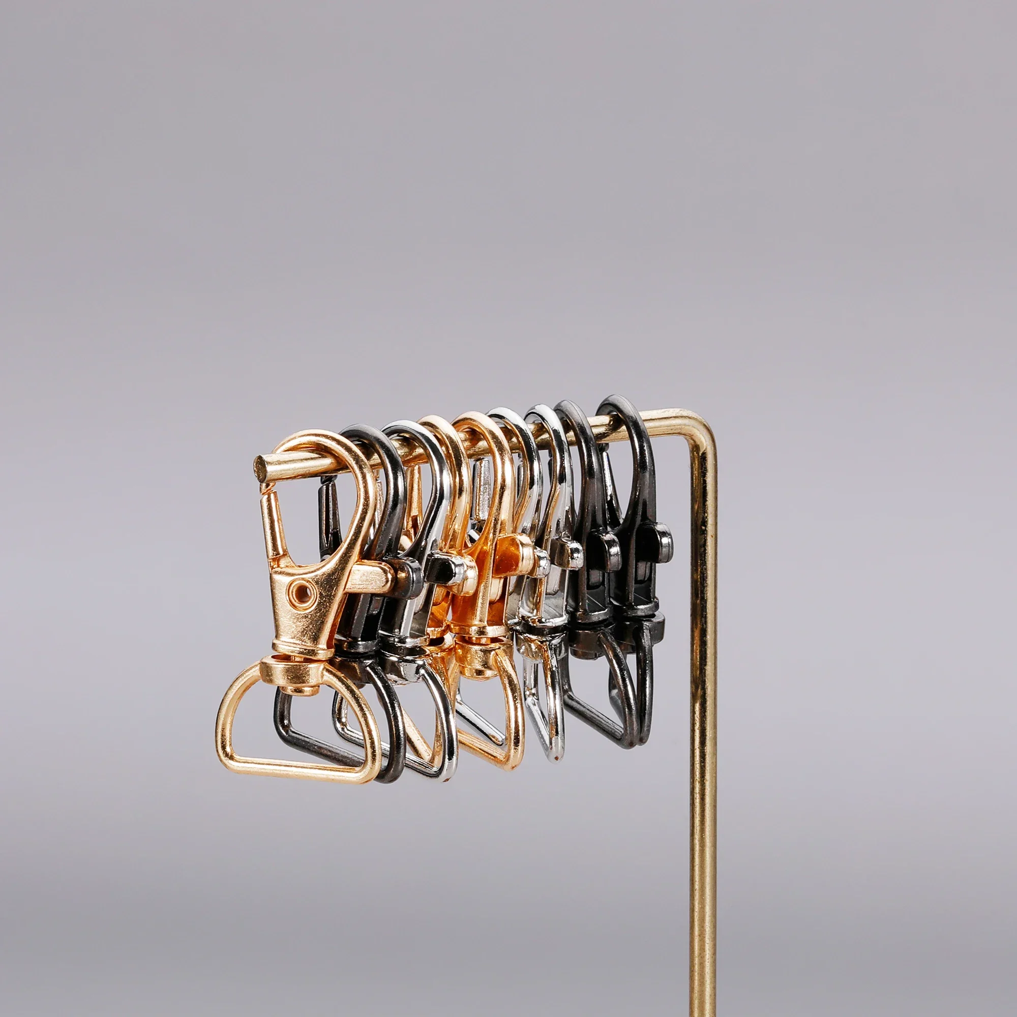 100Pcs Swivel Clasps D Rings Alloy Metal Snap Hooks Clip Hook for Keychain Bag Key Ring Jewelry Making Crafting Sewing Wholesale