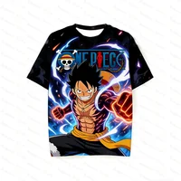 Nouvel ensemble pyjama Luffy 2026 – T-shirt et short de nuit à motif tête de mort anime pour hommes, femmes et enfants – Collection été 4