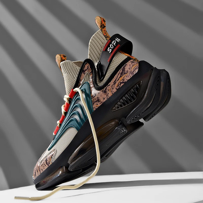 

2023 Men Sneakers Running Shoes Fashion Outdoor Jogging Sports Shoes Mesh Breathable Cushioning Basketball Footwear Big Size