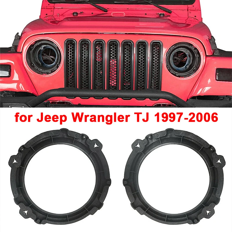 Coppia Di Anelli In Metallo Per Fari Jeep Wrangler TJ (1997-2007) – Cornici Nere Da 7 Pollici, Antiurto E Antiruggine, Sinistra E Destra